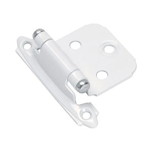 Amerock 1-3/4 in. W X 2-3/4 in. L White Steel Self-Closing Hinge 2 pk