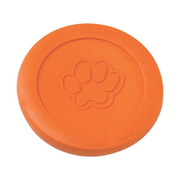 West Paw Zogoflex Orange Zisc Disc Plastic Frisbee Large in. 1 pk