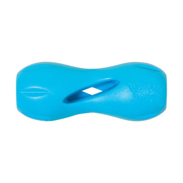 West Paw Zogoflex Blue Qwizl Plastic Dog Treat Toy/Dispenser Small 1 pk