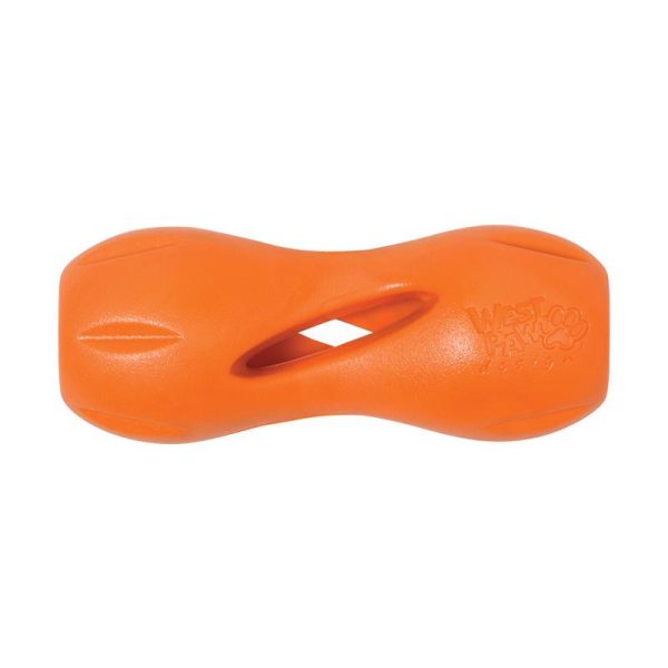 West Paw Zogoflex Orange Qwizl Plastic Dog Treat Toy/Dispenser Small in. 1 pk