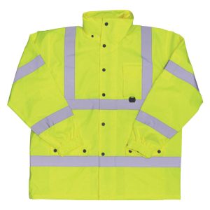 Boss Hi-Vis Yellow Polyester Rain Jacket L