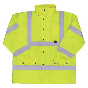 Boss Hi-Vis Yellow Polyester Rain Jacket M