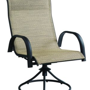 Living Accents Kensington Black Steel Frame Swivel Chair