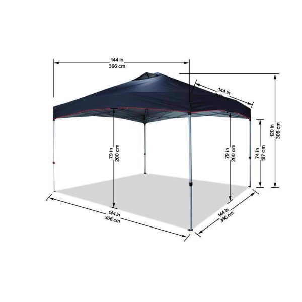 Crown Shades One Touch Polyester Canopy 12 ft. H X 12 ft. W X 12 ft. L