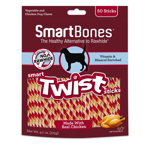 SmartBones Twist Chicken Chews For Dog 9.7 oz 50 pk