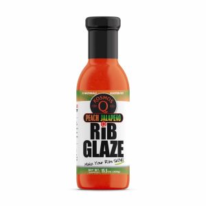 Kosmos Q Rib Glaze Peach Jalapeno BBQ Sauce 15.5 oz