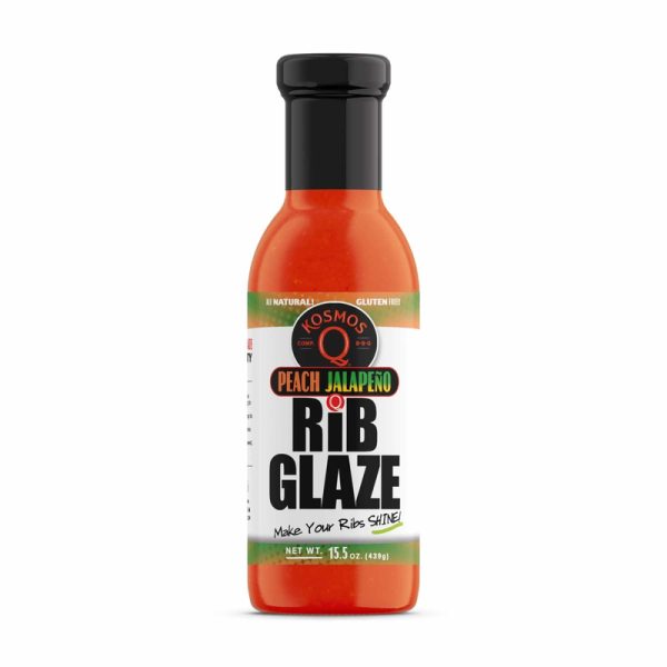 Kosmos Q Rib Glaze Peach Jalapeno BBQ Sauce 15.5 oz