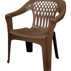 Adams Big Easy Earth Brown Polypropylene Frame Stackable Chair