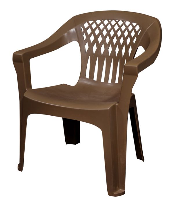 Adams Big Easy Earth Brown Polypropylene Frame Stackable Chair