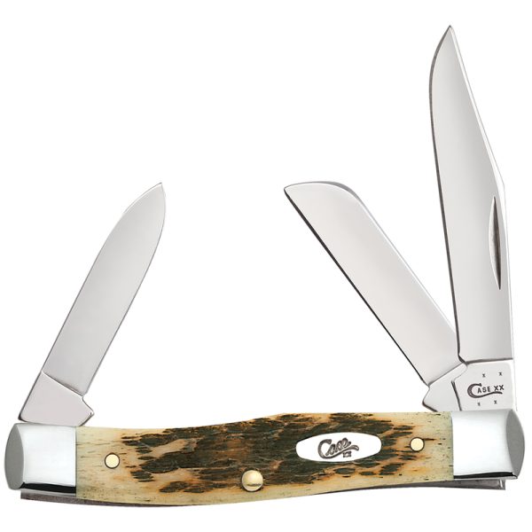 Case Folding Medium Stockman Pocket Knife Amber Bone
