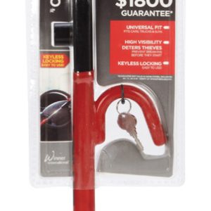 The Club Red Steering Wheel Lock For Fit Most Vehicles 1 pk