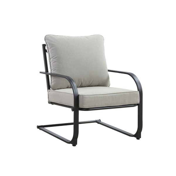 Living Accents Harbor Black Steel Frame X-Back Chair Gray