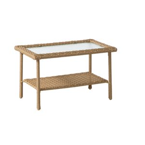 Living Accents Palmaro Tan Square Glass Coffee Table