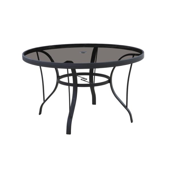 Living Accents Roscoe Black Round Glass Dining Table - PaintPlace New York