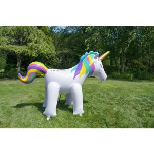 International Leisure Multi/White Plastic Inflatable Unicorn Sprinkler