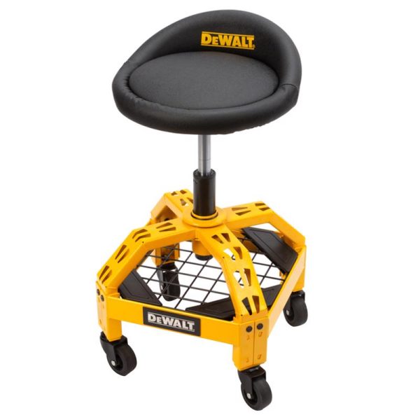 DeWalt Black Vinyl / Foam Swivel Adjustable Barstool