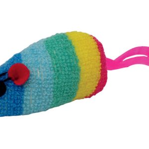 Scruffys Multicolored Rainbow Mouse Fleece Catnip Toy Large 1 pk
