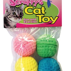 Scruffys Assorted Sponge Balls Foam Cat Toy Large 4 pk