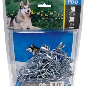 PDQ Silver Steel Dog Tie Out Chain Large