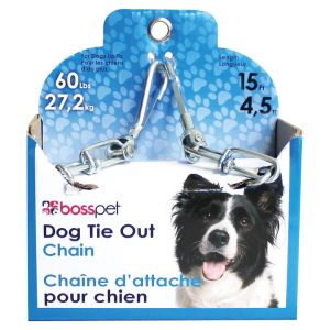 PDQ Silver Steel Dog Tie Out Chain Large