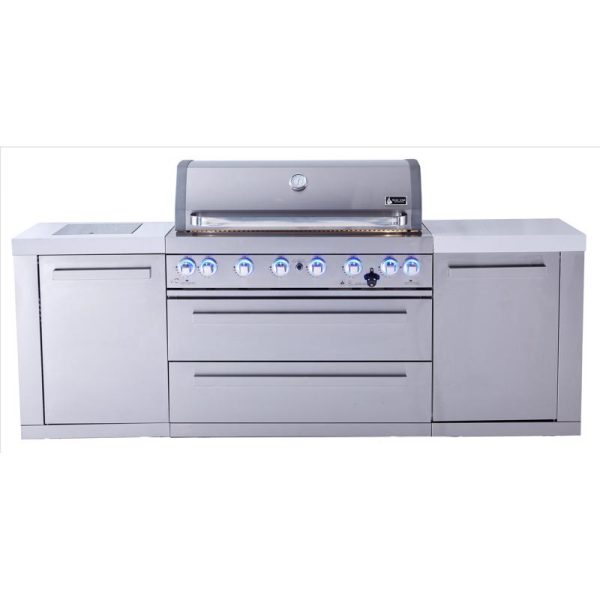 Mont Alpi Island 6 Burner Natural Gas/Propane Grill Silver