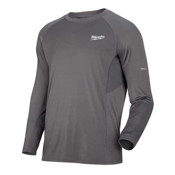 Milwaukee Workskin L Long Sleeve Men's Crew Neck Gray Midweight Base Layer Tee Shirt