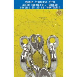 Seachoice Stainless Steel 1-7/8 in. L X 3/8 in. W Eye Straps 4 pk