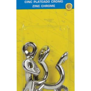 Seachoice Chrome-Plated Zinc 1-7/8 in. L X 3/8 in. W Eye Straps 4 pk