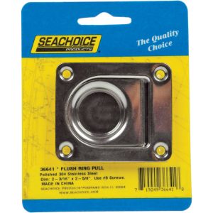 Seachoice Polished Stainless Steel 2-3/16 in. L X 2-5/8 in. W Flush Ring Pull 1 pk