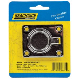 Seachoice Chrome-Plated Brass 2-1/2 in. L X 1-7/8 in. W Flush Ring Pull 1 pk