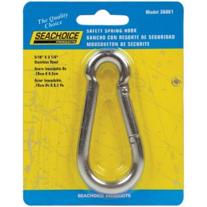 Seachoice Stainless Steel 3-1/4 in. L X 5/16 in. W Safety Spring Hook 1 pk