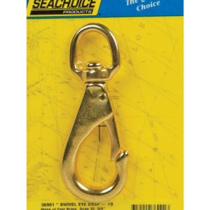 Seachoice Chrome-Plated Brass 4-1/2 in. L Swivel Eye Snap Hook 1 pk