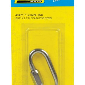 Seachoice Polished Stainless Steel 3 in. L X 5/16 in. W Chain Link 1 pk