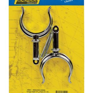 Seachoice Chrome-Plated Zinc 1-3/4 in. L X 1/2 in. W Oarlock Horns 2 pk