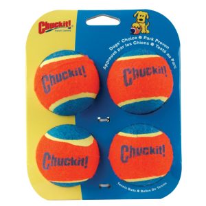 Chuckit! Blue/Orange Ball Launcher Rubber Tennis Balls Medium 4 pk