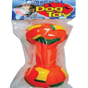 Boss Pet Digger's Multicolored Dumbell Vinyl Chew Dog Toy Large 1 pk