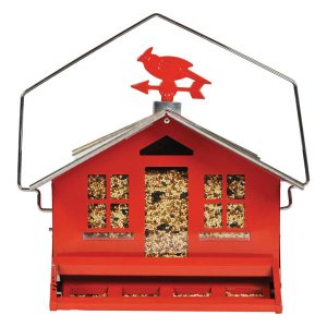 Perky-Pet Squirrel-Be-Gone Wild Bird 8 lb Metal Country House Bird Feeder 1 ports