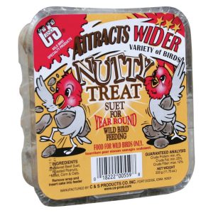 C&S Products Nutty Treat Assorted Species Beef Suet Wild Bird Food 11.75 oz