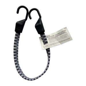 Keeper Black/White Flat Bungee Cord 24 in. L X 0.14 in. 1 pk