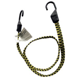 Keeper Black/Yellow Flat Bungee Cord 48 in. L X 0.14 in. 1 pk