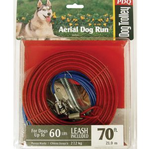 PDQ Red Tie-Out Vinyl Coated Cable Dog Tie Out Large