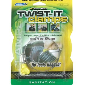 Camco Sewer Hose Twist-It Clamps 2 pk