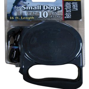 PDQ Black Retractable Lead Cotton/Nylon Dog Retractable Leash Small