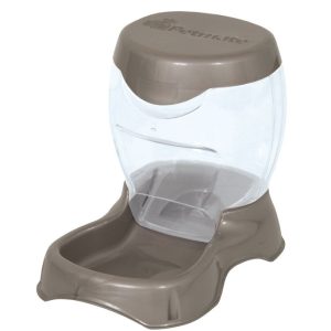 Petmate Pearl Tan Cafe PVC 3 lb Pet Gravity Feeder For All Pets