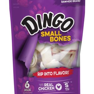 Dingo Small Adult Rawhide Bone Chicken 4 in. L 6 pk