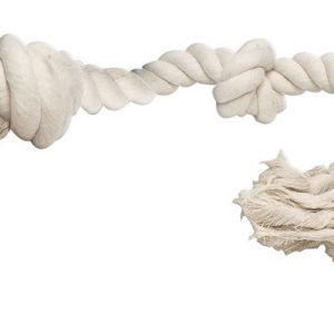 Boss Pet Digger's White Rope Bone Cotton Rope Dog Tug Toy Extra Large 1 pk