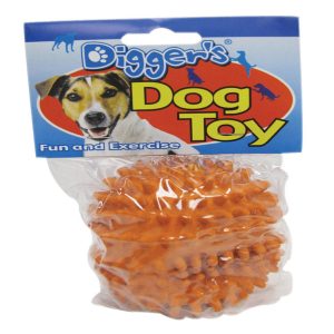 Boss Pet Digger's Orange Needle Ball Latex Ball Dog Toy Medium 1 pk