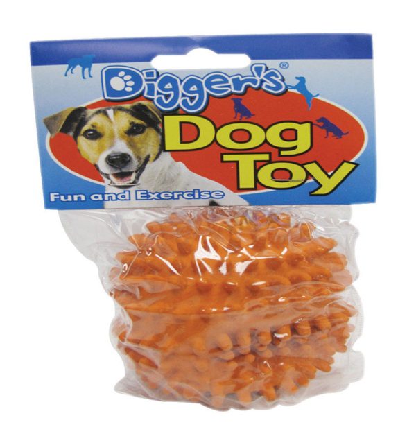 Boss Pet Digger's Orange Needle Ball Latex Ball Dog Toy Medium 1 pk