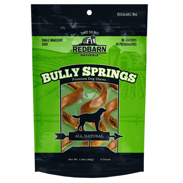 Redbarn Naturals Bully Stick Springs Grain Free Chews For Dogs 6 in. 3 pk
