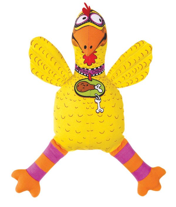 Fat Cat Multicolored Suspicious Chicken Canvas Squeak Dog Toy Large 1 pk